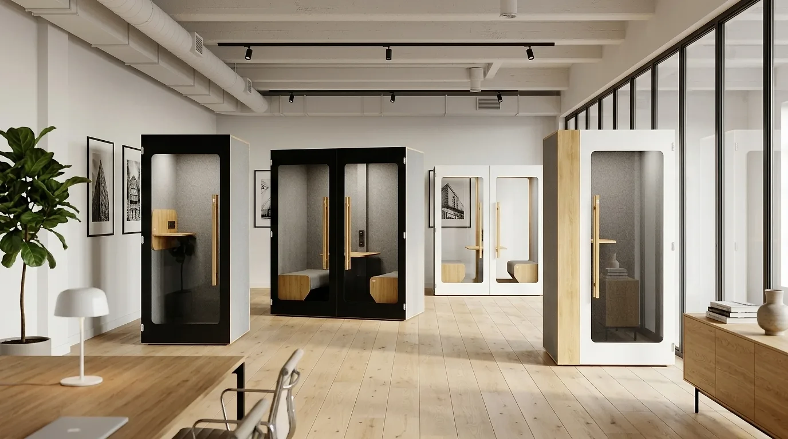 Showroom PhoneBooth — cabines acoustiques composition éclatée vue v9